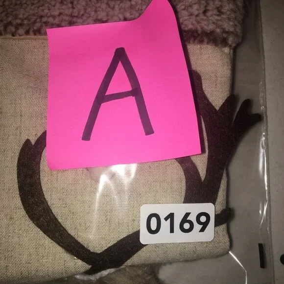 NWOT Holiday Christmas Reindeer Stocking L Cream - Picture 6 of 7